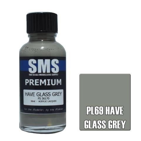 SMS PL69 Premium Acrylic Lacquer Have Glass Grey Fs36170 30ml Scale Modellers Supply PAINT, BRUSHES & SUPPLIES