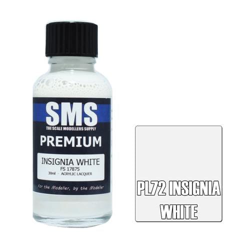 SMS PL72 Premium Acrylic Lacquer Insignia White Fs17875 30ml Scale Modellers Supply PAINT, BRUSHES & SUPPLIES