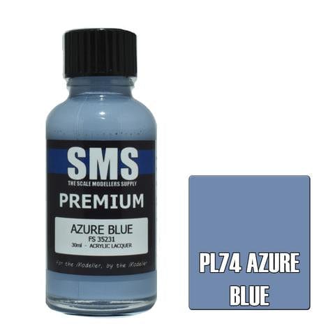 SMS PL74 Premium Acrylic Lacquer Azure Blue Fs35231 30ml Scale Modellers Supply PAINT, BRUSHES & SUPPLIES