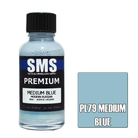 SMS PL79 Premium Acrylic Lacquer Medium Blue 30ml Scale Modellers Supply PAINT, BRUSHES & SUPPLIES