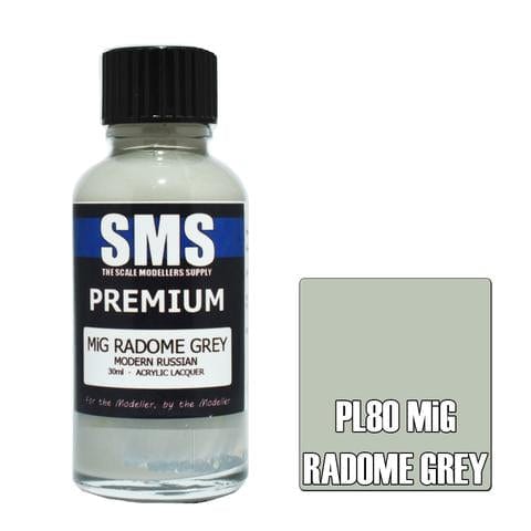 SMS PL80 Premium Acrylic Lacquer Mig Randome Grey 30ml Scale Modellers Supply PAINT, BRUSHES & SUPPLIES