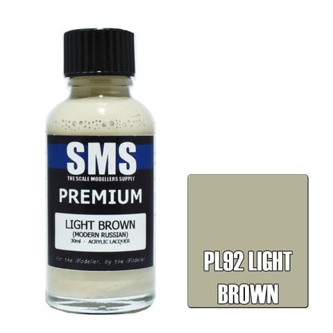 SMS PL92 Premium Acrylic Lacquer Light Brown 30ml Scale Modellers Supply PAINT, BRUSHES & SUPPLIES