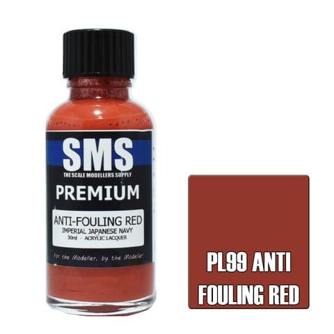 SMS PL99 Premium Acrylic Lacquer Anti Fouling Red 30ml Scale Modellers Supply PAINT, BRUSHES & SUPPLIES