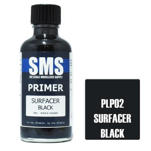 SMS PLP02 Black Surface Primer 50ml Scale Modellers Supply PAINT, BRUSHES & SUPPLIES