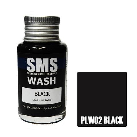 SMS PLW02 Weathering Wash Black 30ml Scale Modellers Supply PAINT, BRUSHES & SUPPLIES