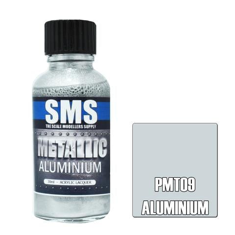 SMS PMT09 Premium Acrylic Lacquer Metallic Aluminium 30ml Scale Modellers Supply PAINT, BRUSHES & SUPPLIES