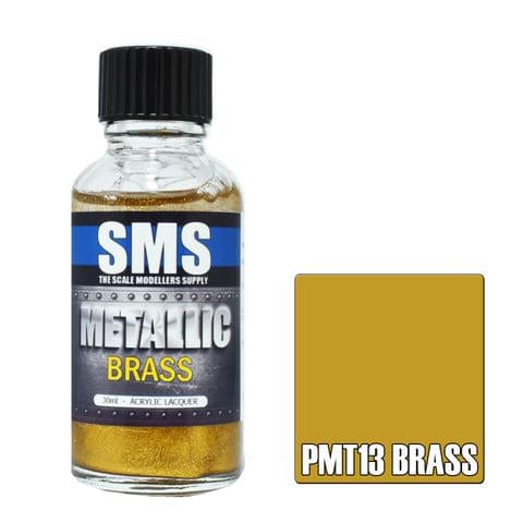 SMS PMT13 Premium Acrylic Lacquer Metallic Brass 30ml Scale Modellers Supply PAINT, BRUSHES & SUPPLIES