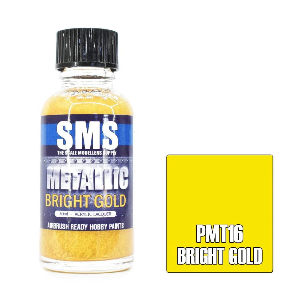 SMS PMT16 Metallic Acrylic Lacquer Bright Gold 30ml - Hobbytech Toys