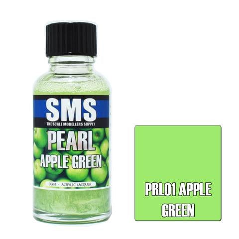 SMS PRL01 Premium Acrylic Lacquer Pearl Apple Green 30ml Scale Modellers Supply PAINT, BRUSHES & SUPPLIES