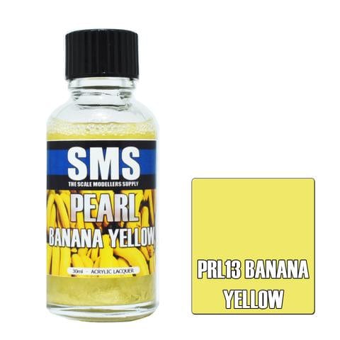 SMS PRL13 Premium Acrylic Lacquer Pearl Banana Yellow 30ml Scale Modellers Supply PAINT, BRUSHES & SUPPLIES