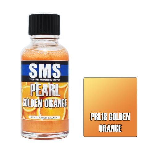 SMS PRL18 Premium Acrylic Lacquer Pearl Golden Orange 30ml Scale Modellers Supply PAINT, BRUSHES & SUPPLIES
