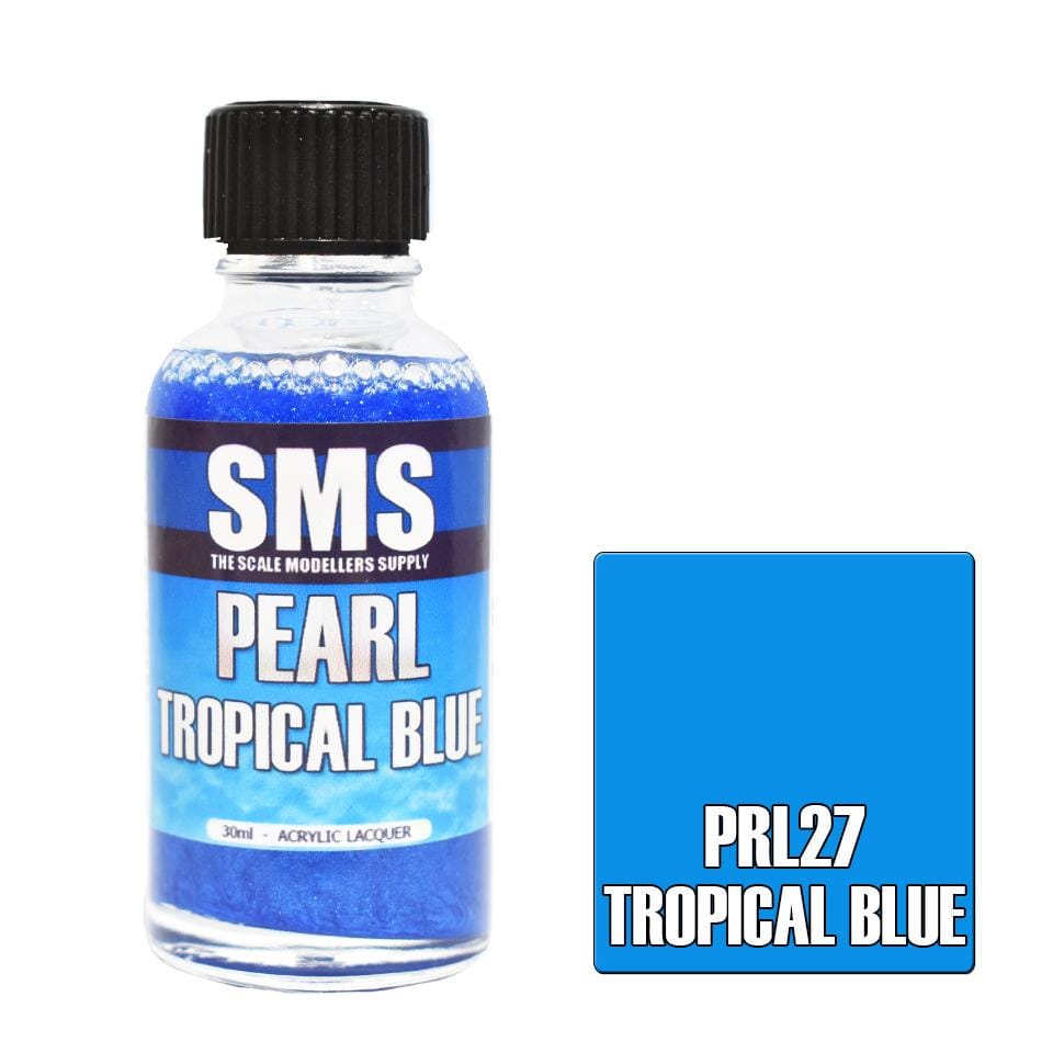 SMS PRL27 Premium Acrylic Lacquer Pearl Tropical Blue 30ml Scale Modellers Supply PAINT, BRUSHES & SUPPLIES