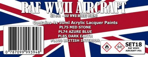 SMS SET18 RAF WWII Aircraft No.1 Colour Set Scale Modellers Supply PAINT, BRUSHES & SUPPLIES