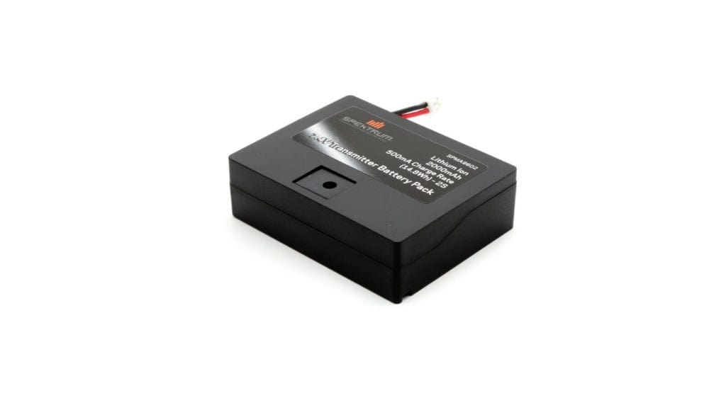Rechargeable Spektrum 2000mAh 2S 7.4V Li-Ion transmitter battery pack.
