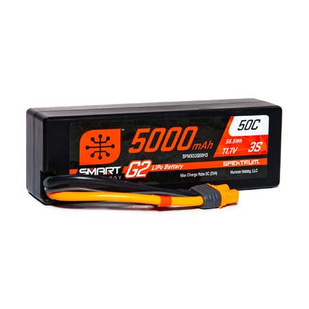 Spektrum 5000mah 3S 11.1v 50c Smart G2 Hard Case LiPo Battery IC3 Connector Spektrum BATTERIES & CHARGERS