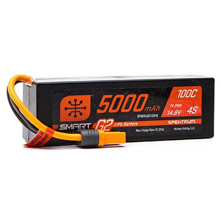 Spektrum 5000mah 4S 14.8v 100C Smart G2 Hard Case LiPo Battery with IC5 Connector