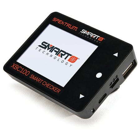 Compact Spektrum SMART Battery and Servo Tester for checking battery and servo health.