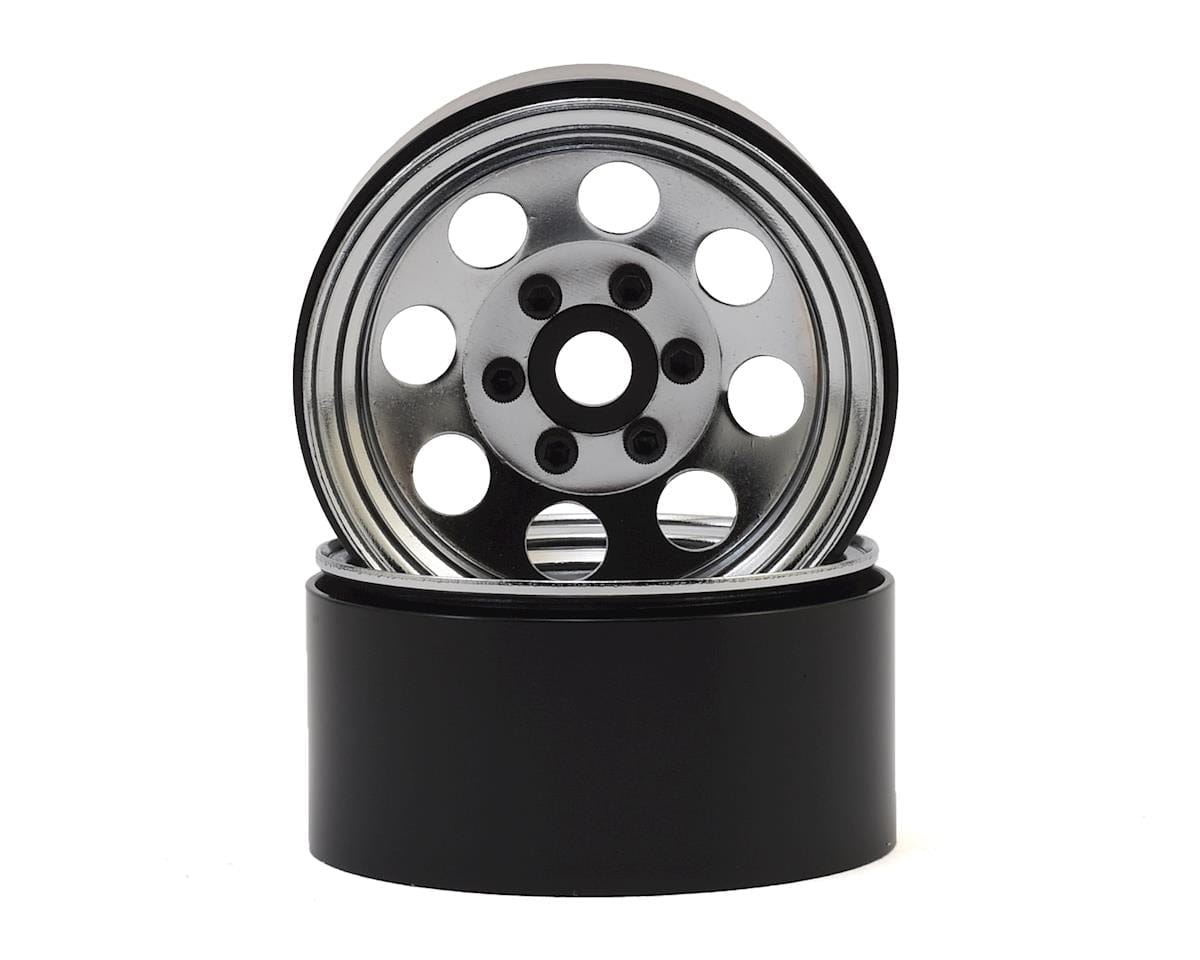 SSD RC 8 Hole 1.9inch Steel Beadlock Wheels (Chrome) - Hobbytech Toys