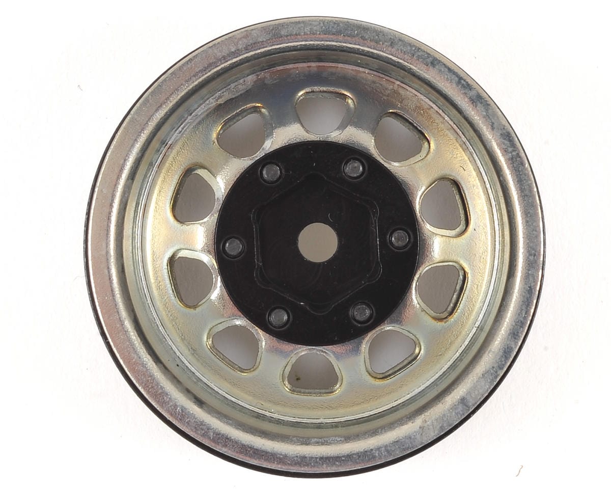 SSD RC D Hole 1.55" Steel Beadlock Crawler Wheels (Silver) (2) - Hobbytech Toys