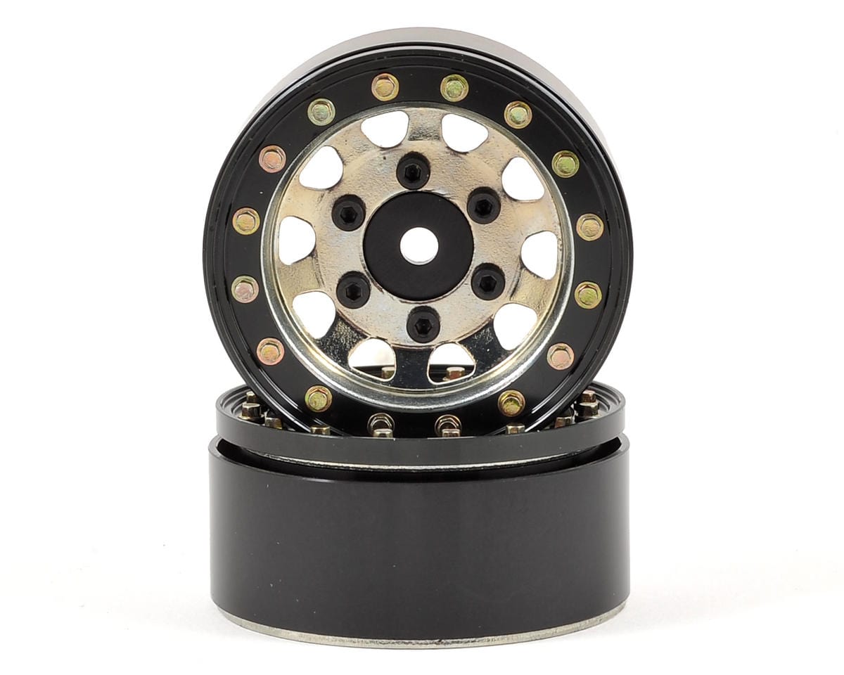 SSD RC D Hole 1.55" Steel Beadlock Crawler Wheels (Silver) (2) - Hobbytech Toys