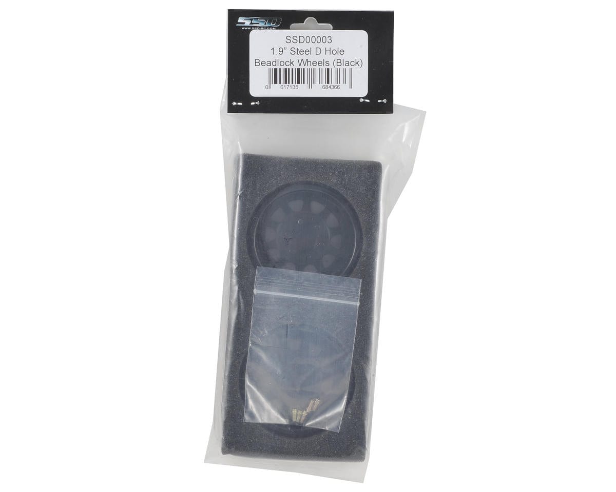 SSD RC D Hole 1.9 Steel Beadlock Crawler Wheels (Black) (2) SSD RC RC CARS - PARTS