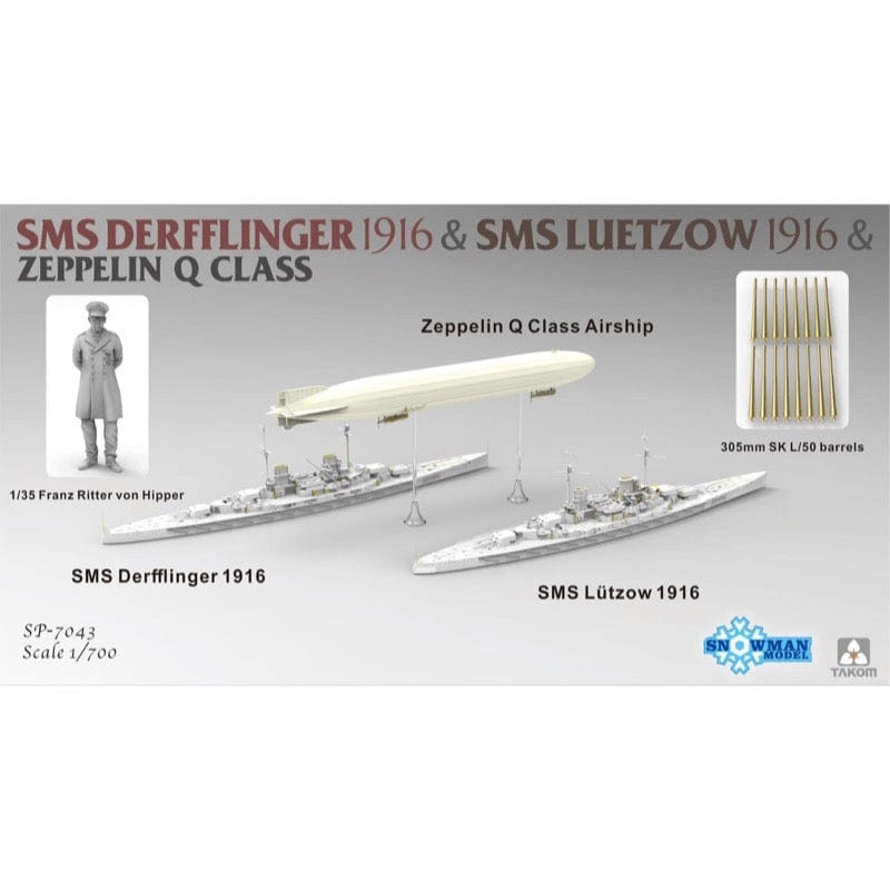 Takom 1/700 SMS Derfflinger 1916 & SMS Luetzow 1916 & Zeppelin Q Class (Limited Edition) - Hobbytech Toys