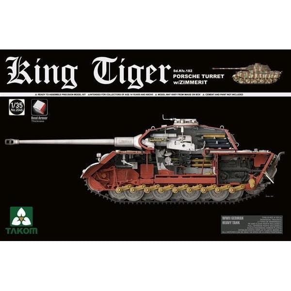 Takom 2046S 1/35 Sd.Kfz.182 King Tiger Porsche Turret with Zimmerit Takom PLASTIC MODELS