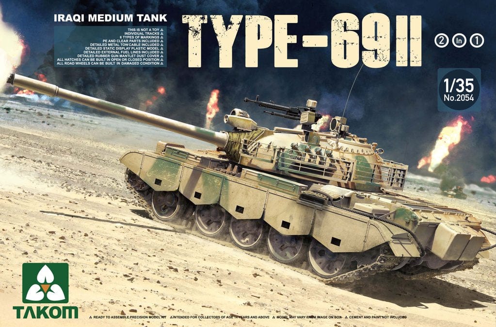 Takom 2054 1/35 Iraqi Medium Tank Type 69 II 2 in 1 Plastic Model Kit Takom PLASTIC MODELS
