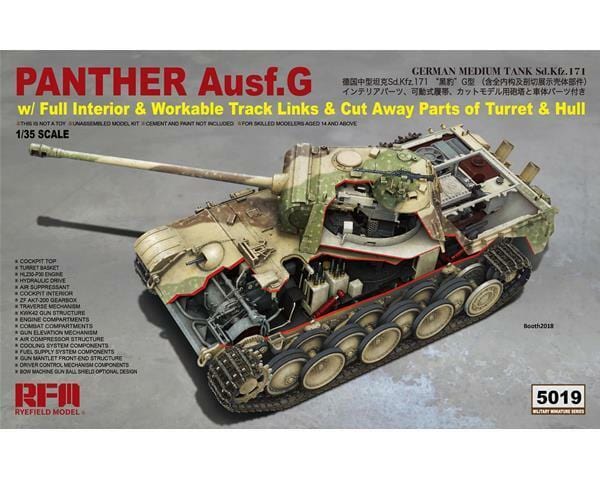 Takom 2120 1/35 WWII German Panther Ausf.G Mid production w/ Steel Wheels Takom PLASTIC MODELS