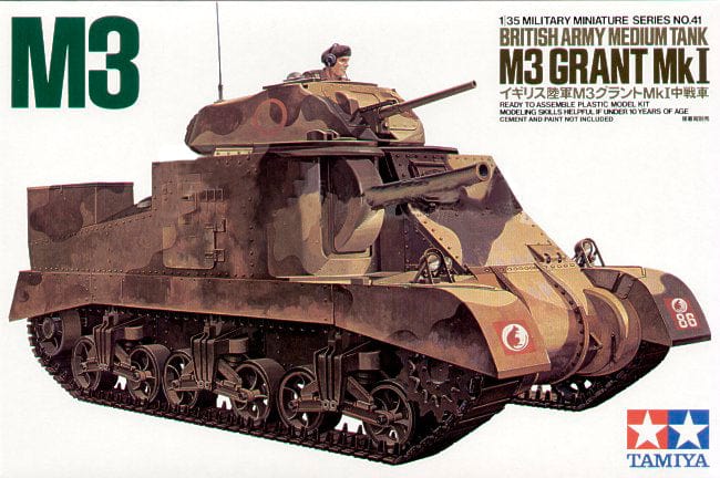 Tamiya 1/35 British Army Tank M3 Grant Tamiya PLASTIC MODELS