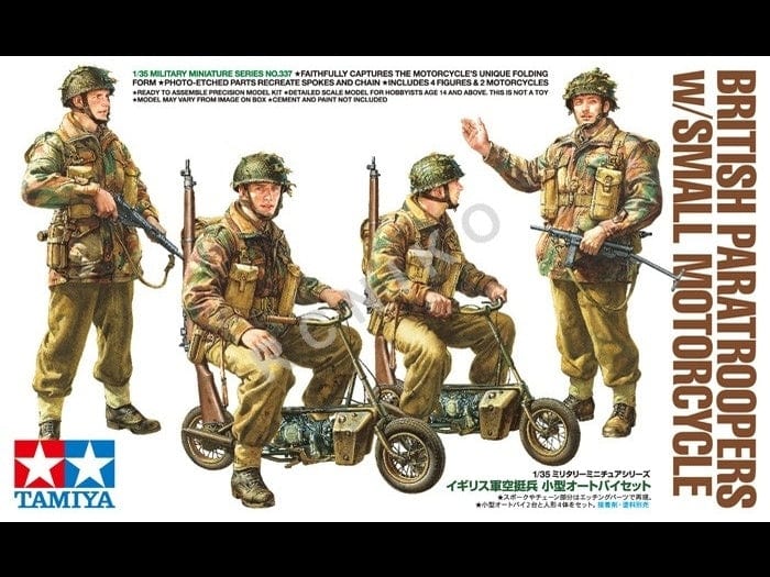 Tamiya 1/35 British Paratroopers With Small Motorcycle Tamiya PLASTIC MODELS