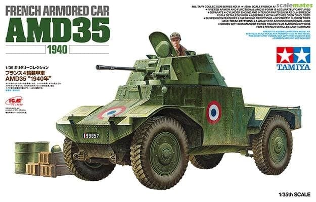 Tamiya 1/35 French Armoured Car Amd35 Tamiya PLASTIC MODELS