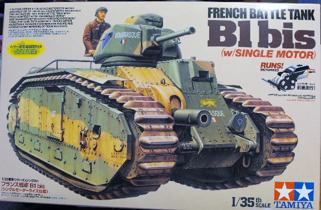 Tamiya 1/35 French Battle Tank B1 Bis With Motor Tamiya PLASTIC MODELS