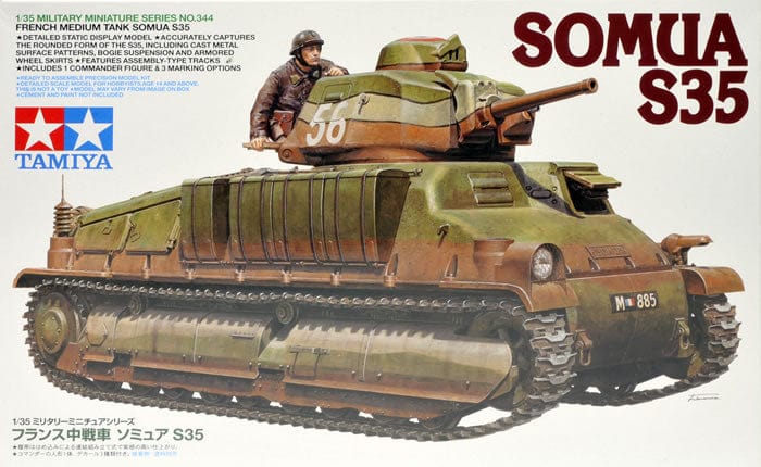 Tamiya 1/35 French Medium Tank Somau S35 Tamiya PLASTIC MODELS