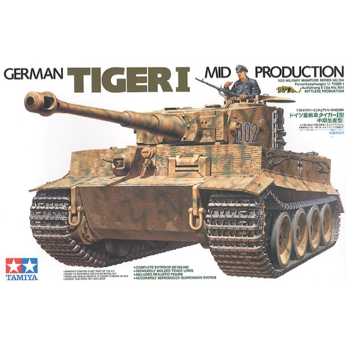 Tamiya 1/35 German Tiger Tank Mid Production Tamiya PLASTIC MODELS