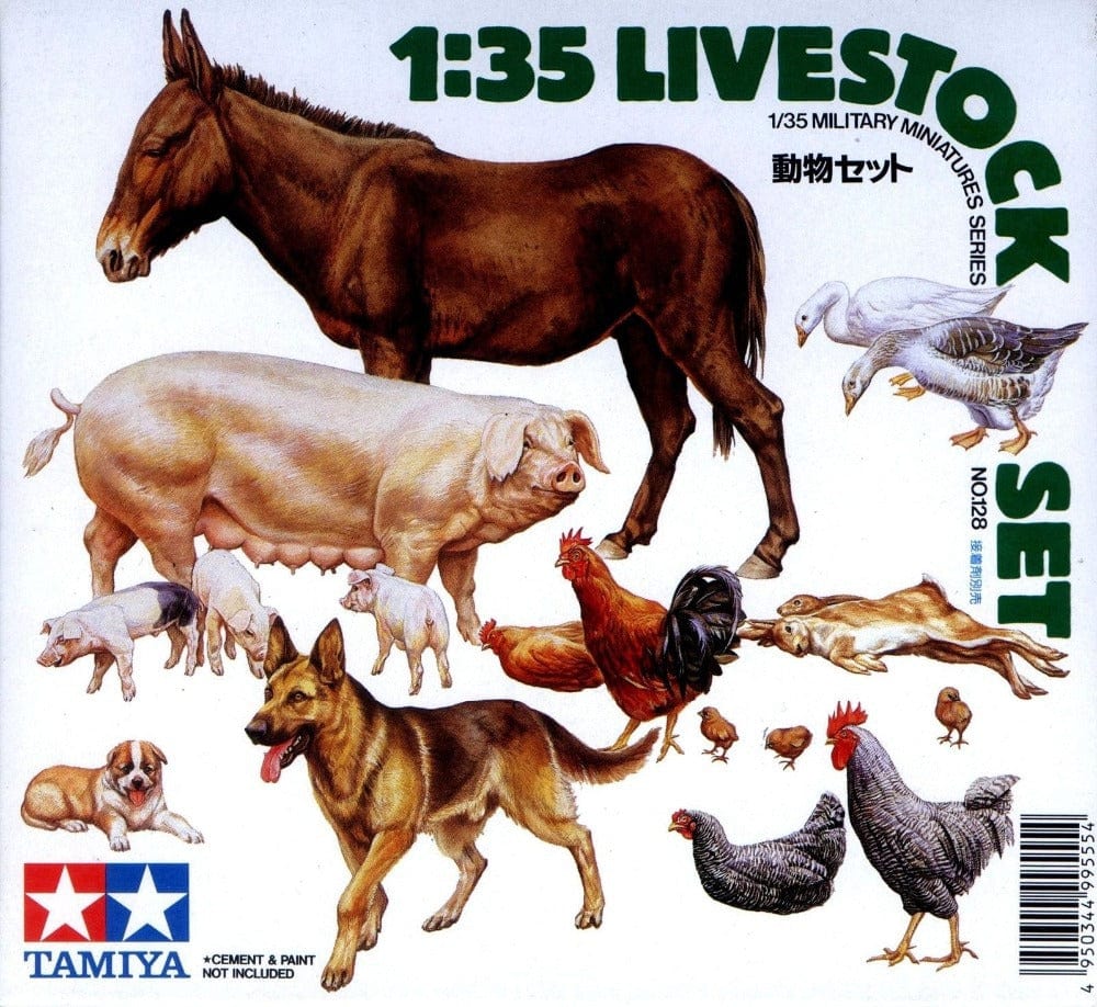 Tamiya 1/35 Livestock Set Tamiya PLASTIC MODELS