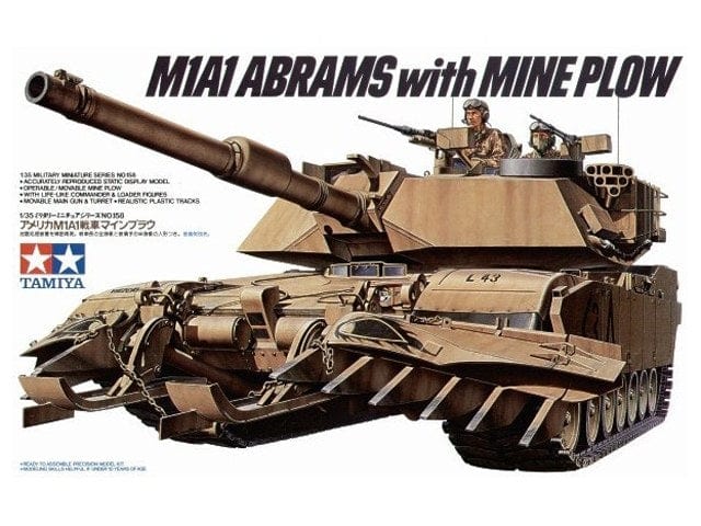 Tamiya 1/35 M1A1 Abrams With Mine Plow Tamiya PLASTIC MODELS