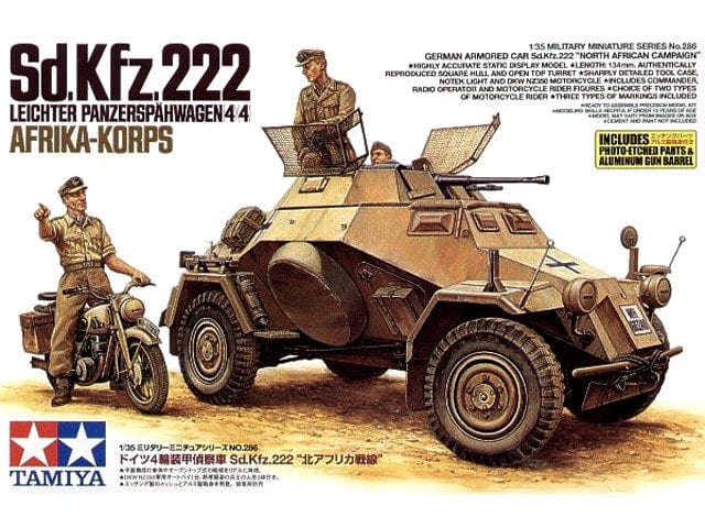 Tamiya 1/35 Sd.Kfz.222 Leichter Panzerspahwagen Afrika Korps Tamiya PLASTIC MODELS
