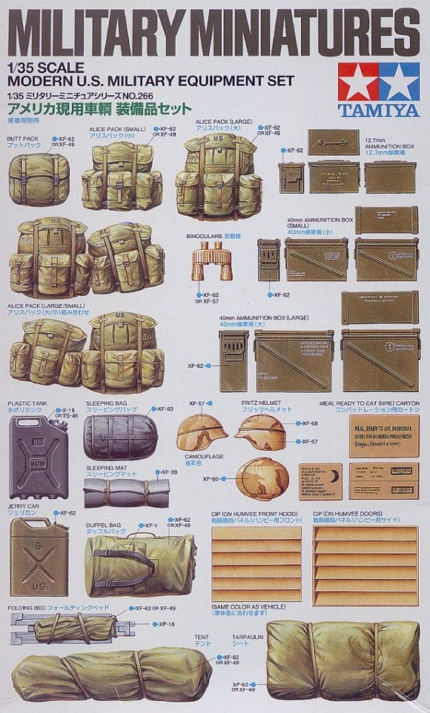Tamiya 1/35 Us Military Equipment Set Tamiya PLASTIC MODELS