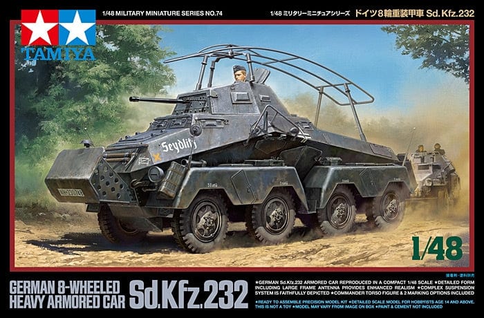 Tamiya 1/48 German 8 Wheeled Heavy Armour Car Sd.Kfz 232 Tamiya PLASTIC MODELS