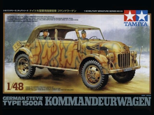Tamiya 1/48 German Steyr Type 1500A Kommandeurwagen Tamiya PLASTIC MODELS