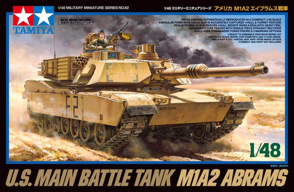 Tamiya 1/48 Us Main Battle Tank M1A2 Abrams Tamiya PLASTIC MODELS