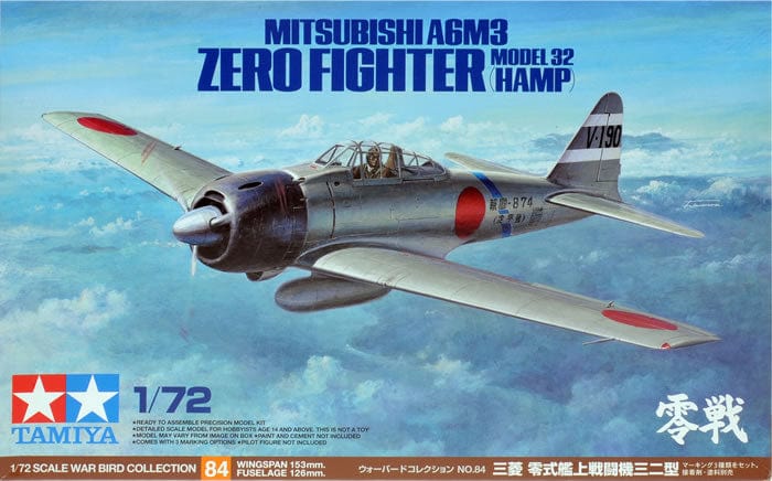 Tamiya 1/72 Mitsubishi Agm3 Zero Fighter Model 32 Hamp Tamiya PLASTIC MODELS