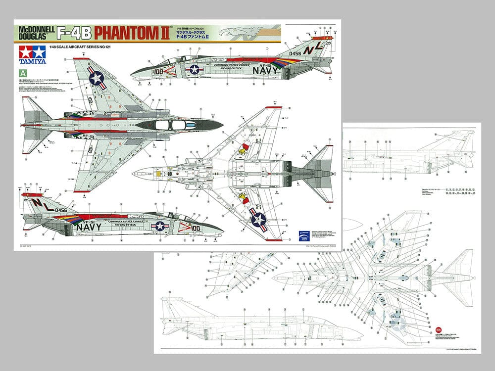 Tamiya 61121 1/48 McDonnell Douglas F-4B Phantom II Plastic Model Kit - Hobbytech Toys