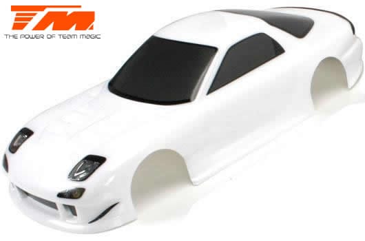 Team Magic 1/10 E4D RX7 Pre Painted Body White (no holes) Team Magic RC CARS - PARTS