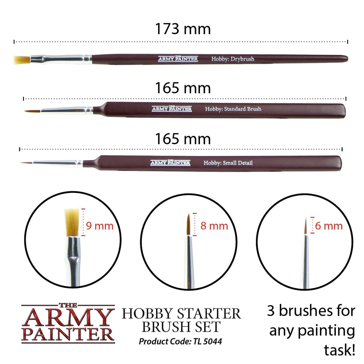 Army Painter TL5044 Hobby Brush Set The Army Painter PAINT, BRUSHES & SUPPLIES
