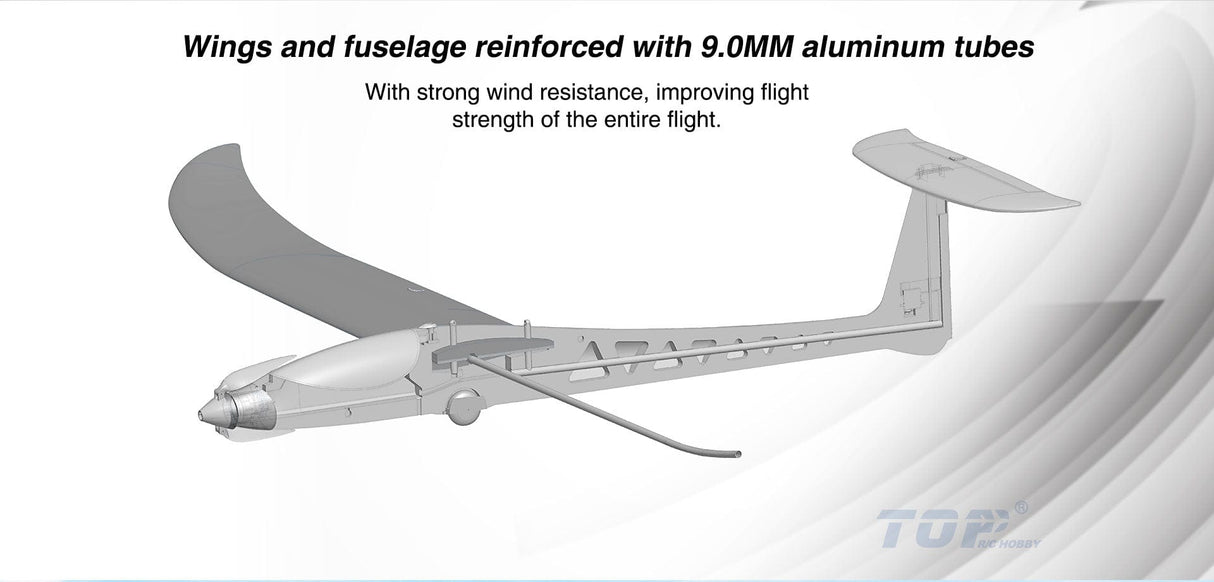 Top RC T1800 1800mm T-Tail EPO RC Glider PNP - Hobbytech Toys