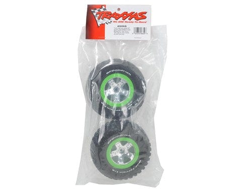 Traxxas 5865 Slash BFGoodrich KM2 Front Wheel & Tire Green/Chrome (2) Traxxas RC CARS - PARTS