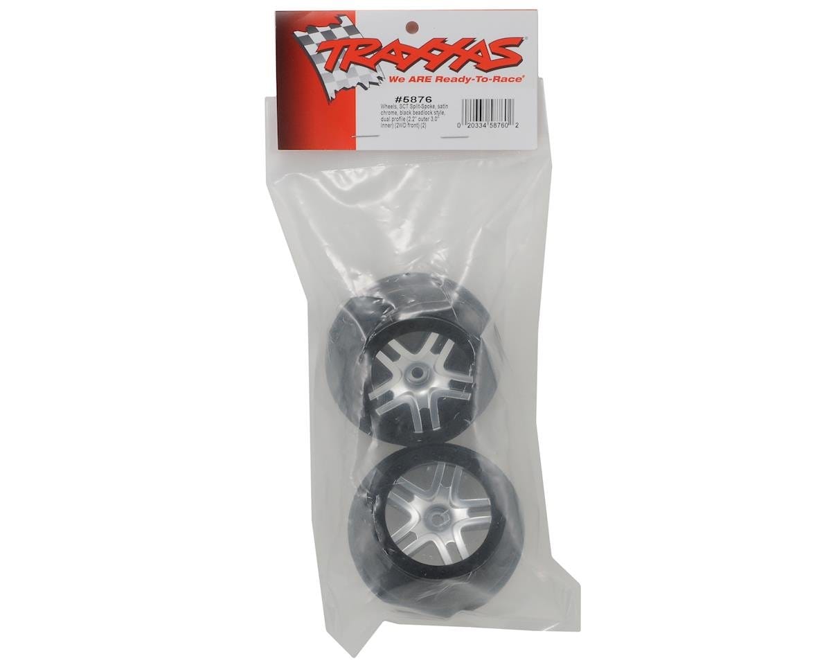 Traxxas 5876 Wheels Sct Split Spoke Satin Chrome 2Wd Front Traxxas RC CARS - PARTS