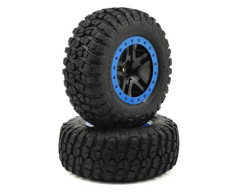 Traxxas 5883A Slash BFGoodrich KM2 Rear Black/Blue Wheel & Tire (2) Traxxas RC CARS - PARTS